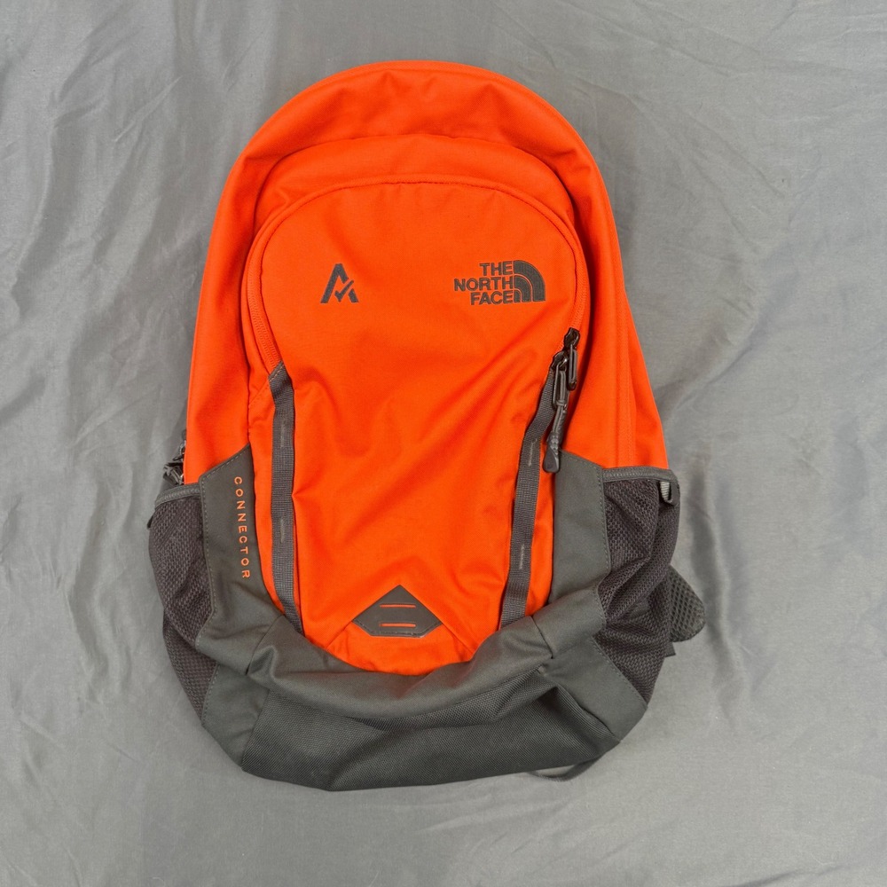 The North Face Connector Backpack Orange Gray FlexVent Laptop Daypack NF0A3KX8